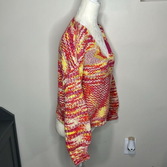 Anthropologie Flat Line Striped Savannah V-Neck Sweater size XS - Picture 9 of 11